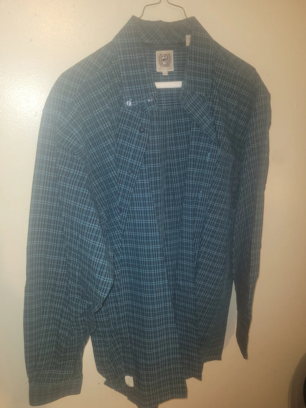 Cinch Teal and Black Plaid Lightweight Shirt
